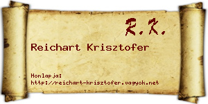 Reichart Krisztofer névjegykártya